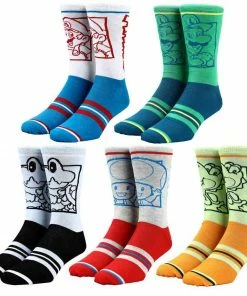 Under The Sea Collectibles Nintendo Characters 5 Pair Crew Socks