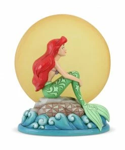 Under The Sea Collectibles Little Mermaid Ariel Sitting On Rock By Moon - Disney Traditions Figurine