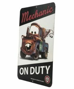 Under The Sea Collectibles Cars Tow Mater Mechanic Embossed Metal Sign