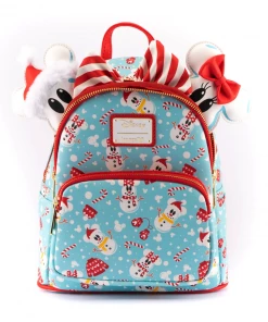 Under The Sea Collectibles Disney Snowman Mickey Minnie AOP Loungefly Mini Backpack & Headband Combo