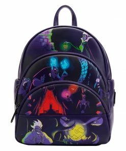 Under The Sea Collectibles Disney Villains Glow In The Dark Loungefly Triple Pocket Mini Backpack