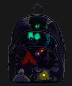 Under The Sea Collectibles Disney Villains Glow In The Dark Loungefly Triple Pocket Mini Backpack