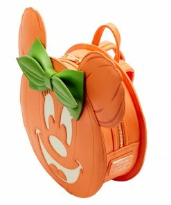Under The Sea Collectibles Disney Pumpkin Minnie Glow Face Loungefly Mini Backpack
