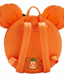 Under The Sea Collectibles Disney Pumpkin Minnie Glow Face Loungefly Mini Backpack