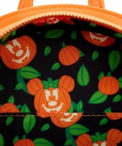 Under The Sea Collectibles Disney Pumpkin Minnie Glow Face Loungefly Mini Backpack
