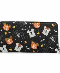 Under The Sea Collectibles Disney Mickey And Minnie Spooky Mice Candy Corn Loungefly Wallet