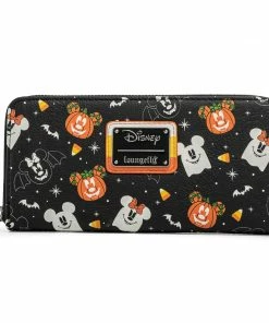 Under The Sea Collectibles Disney Mickey And Minnie Spooky Mice Candy Corn Loungefly Wallet