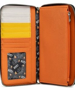 Under The Sea Collectibles Disney Mickey And Minnie Spooky Mice Candy Corn Loungefly Wallet